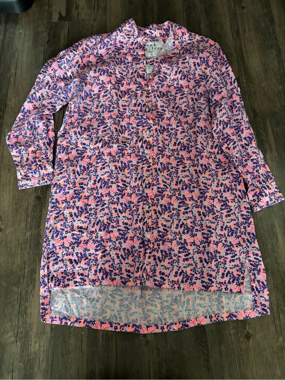 Frank & Eileen Hunter Shirtdress neon floral  Small